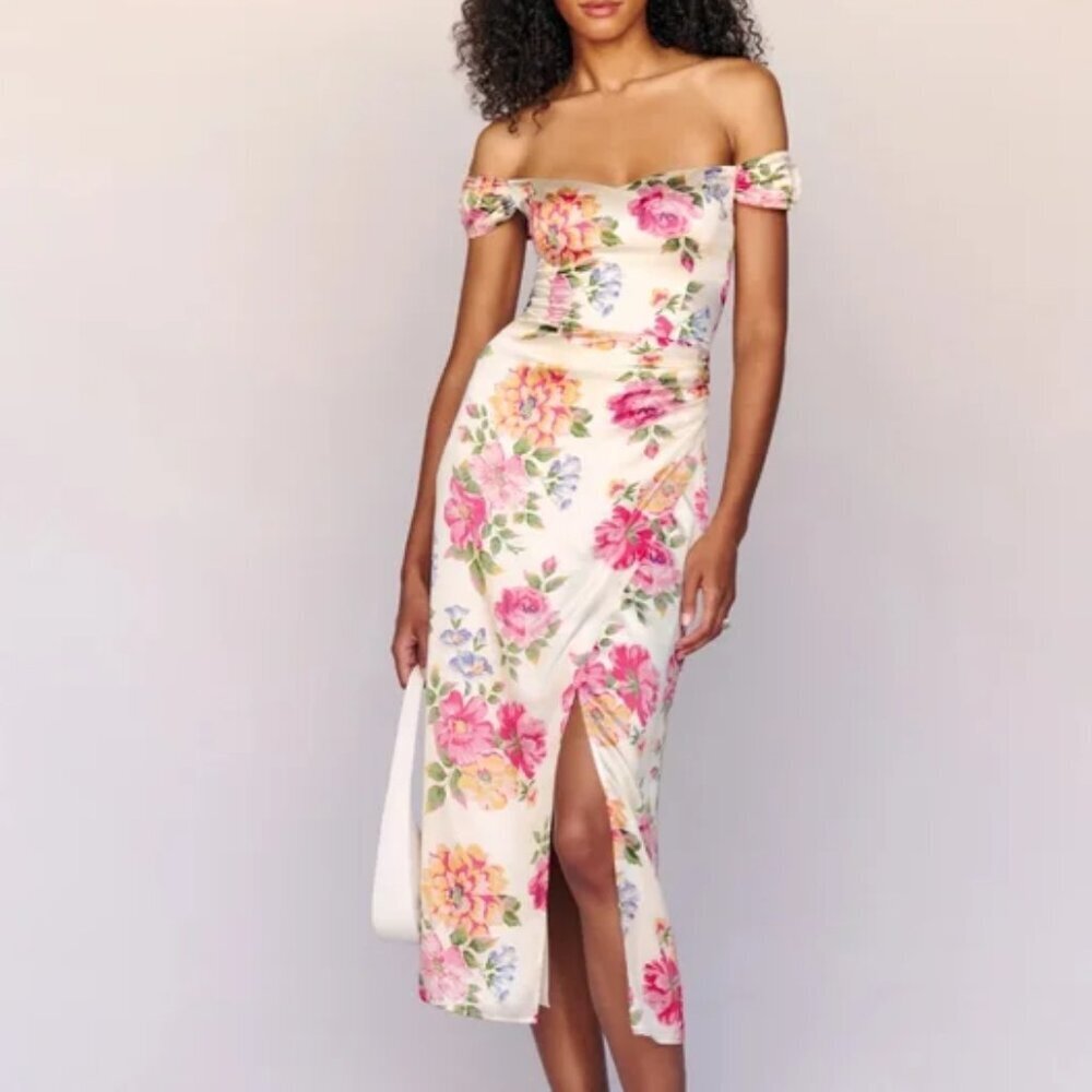 Reformation Genesis Silk Dress in Giverny